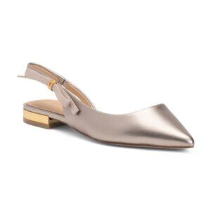 TED BAKER Leather Jane Bow Flats